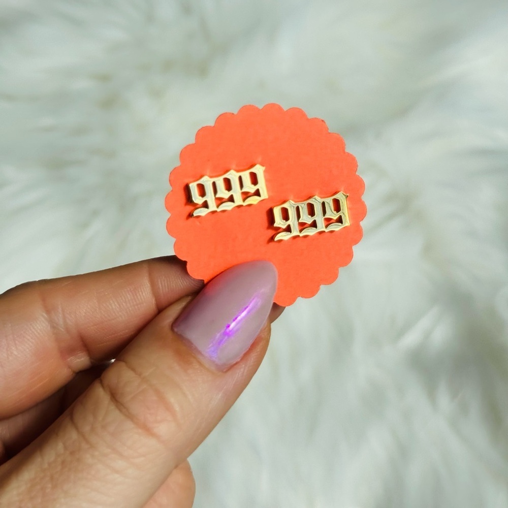 999 ANGEL NUMBER EARRINGS 999